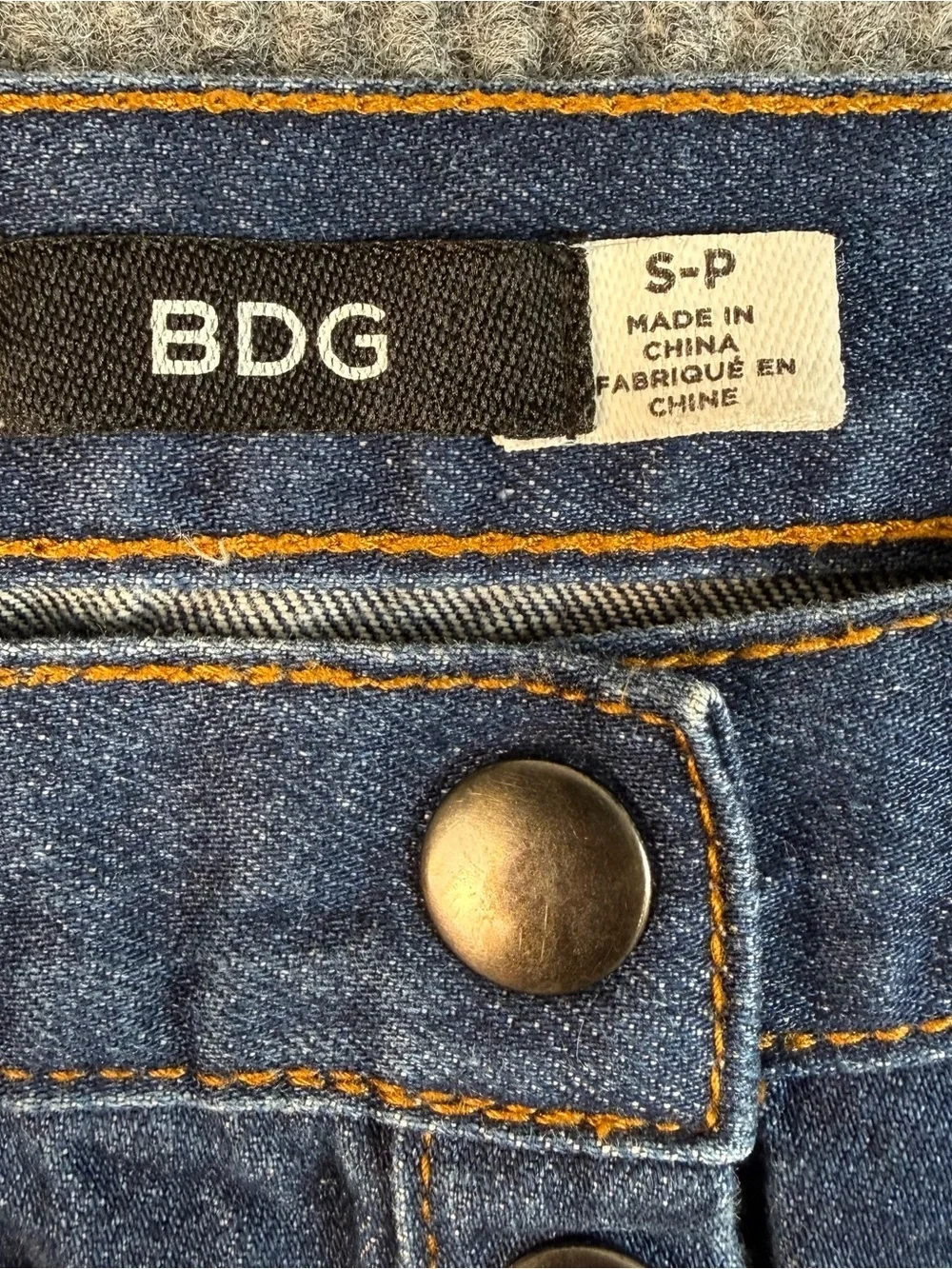 BDG Urban Outfitters Blue Denim A-Line Mini Skirt Women Size S Snap Button Y2k